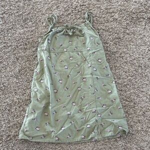 Art Class Green Floral Kids Dress